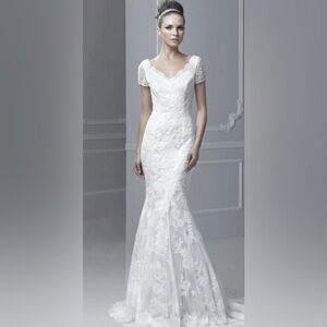 Elegant White Lace Gown